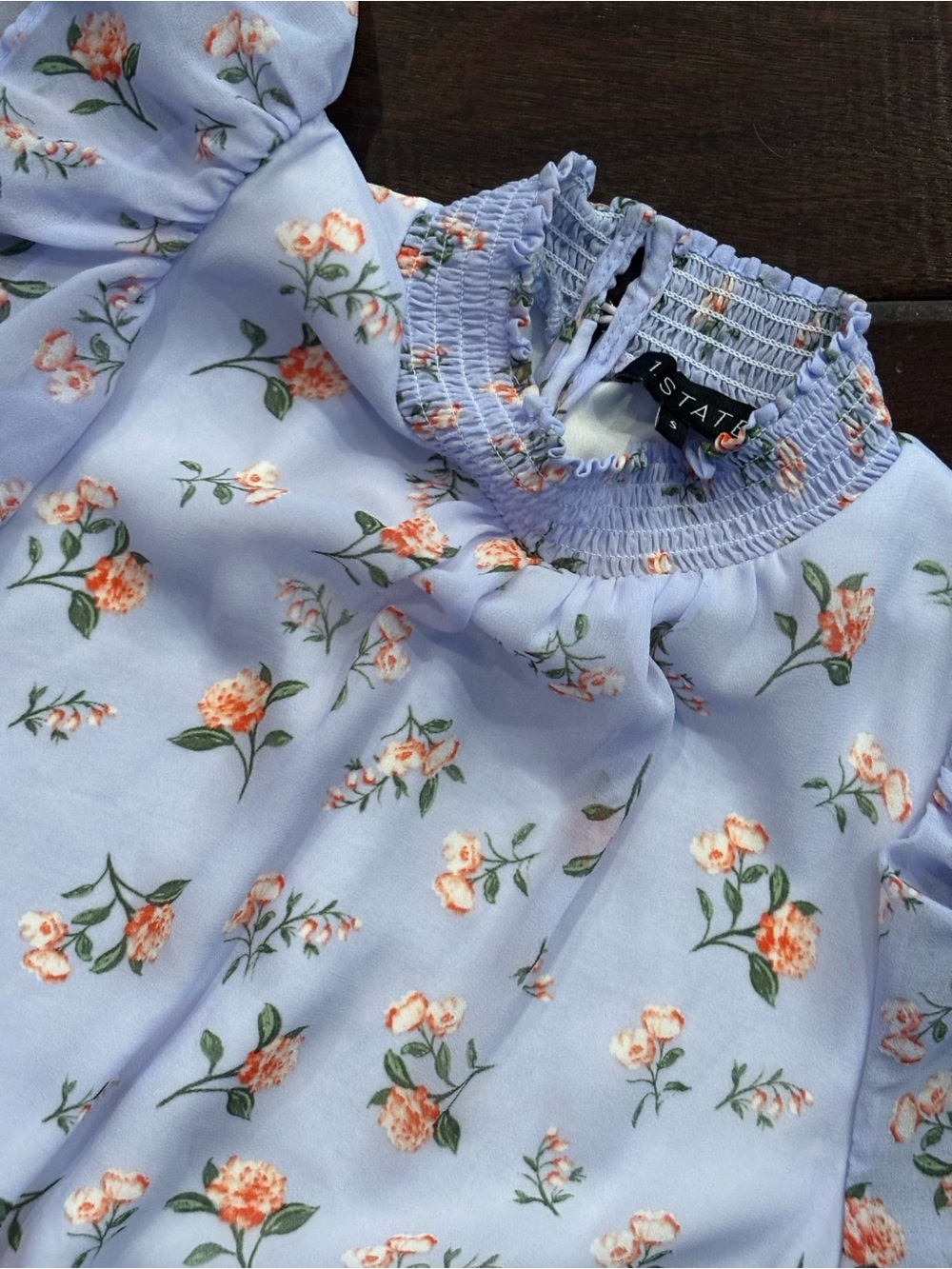 1. STATE from REVOLVE Smock Neck Dress in Floral Twilight - Size Small - Picture 6 of 9